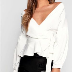 Off the shoulder wrap top